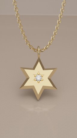 שרשרת מגן דוד עדינה עם יהלום