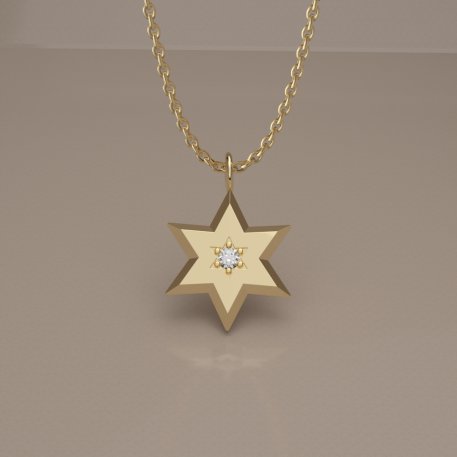 שרשרת מגן דוד עדינה עם יהלום